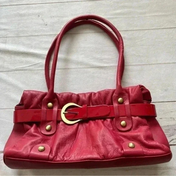 Michael Rome Genuine leather Red Shoulder bag purse - Picture 1 of 14